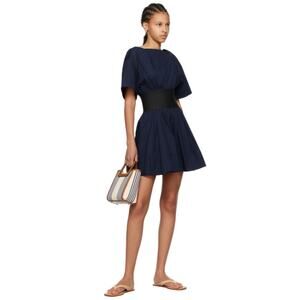 Staud Dress Womens Small Amy Mini Navy Blue Modern Timeless Chic Minimalist